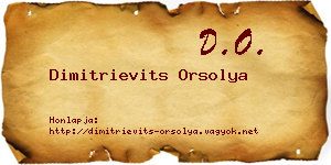 Dimitrievits Orsolya névjegykártya