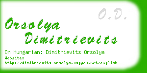 orsolya dimitrievits business card